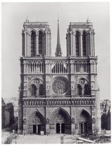 Fasad av Notre-Dame, Paris, sent 1800-tal